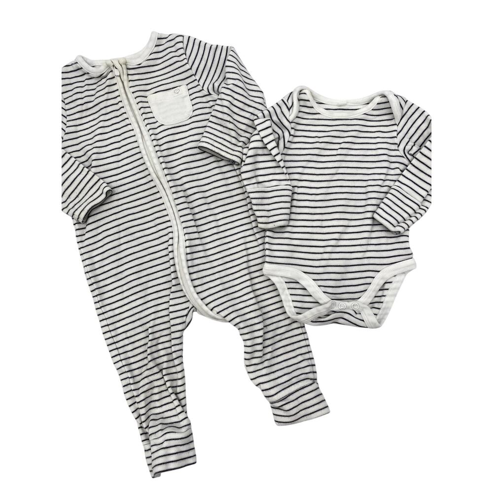 Mori striped onesie set